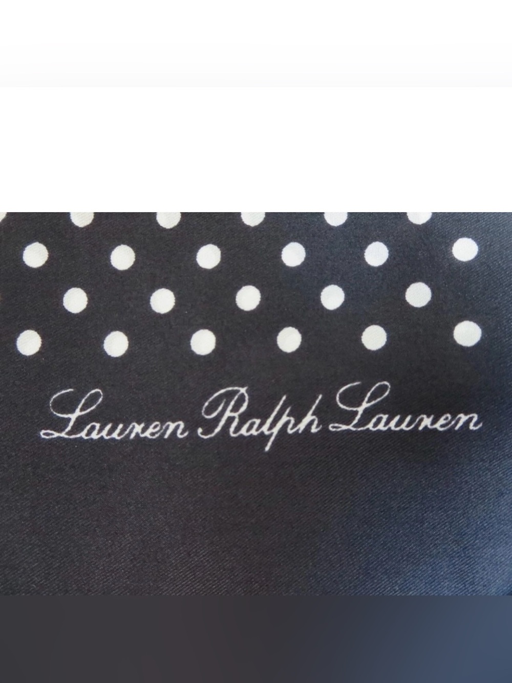 Lauren Ralph Lauren Black & White Polka Dot Silk Scarf/Twillie 22”x 22” Square - Picture 5 of 11